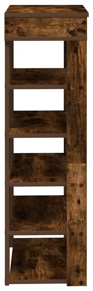 füstös tölgy színű szerelt fa cipőtartó 60x30x98 cm