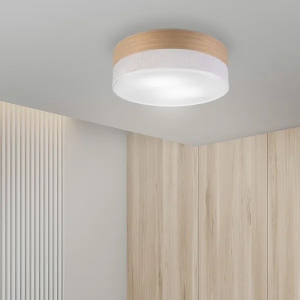 Mennyezeti lámpa SIRJA WOOD 2xE27/15W/230V átm. 45 cm fehér/tölgy