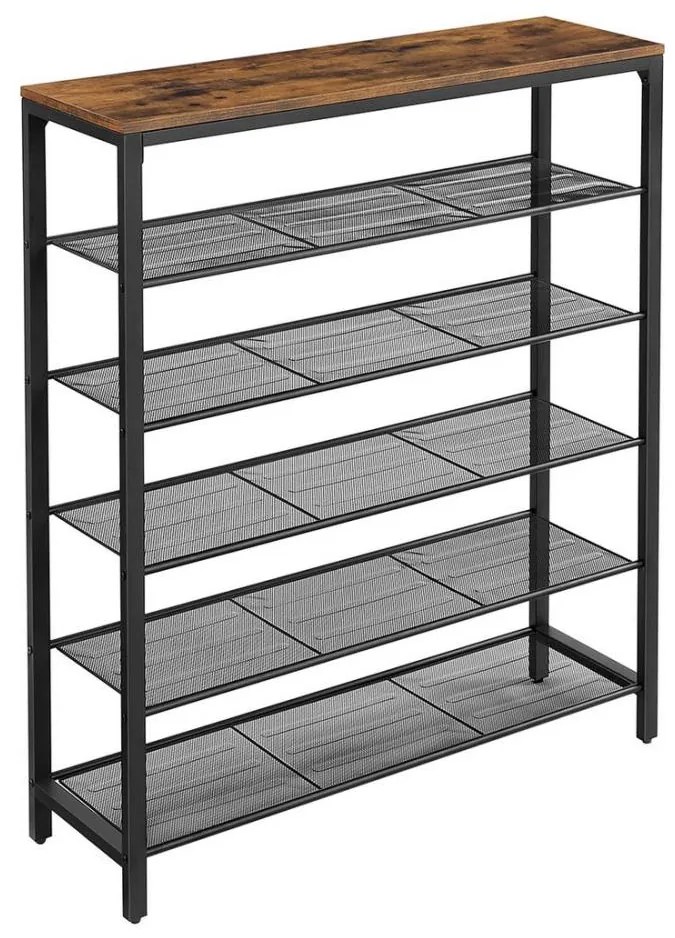 DAVOR cipőtartó, barna/fekete