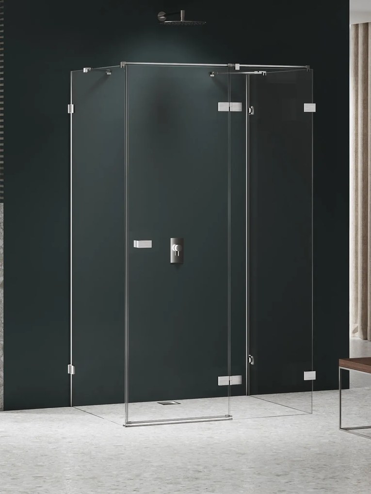 New Trendy Avexa Nickel Brushed zuhanykabin 110x110 cm négyzet nikkel csiszolt/átlátszó üveg EXK-8616