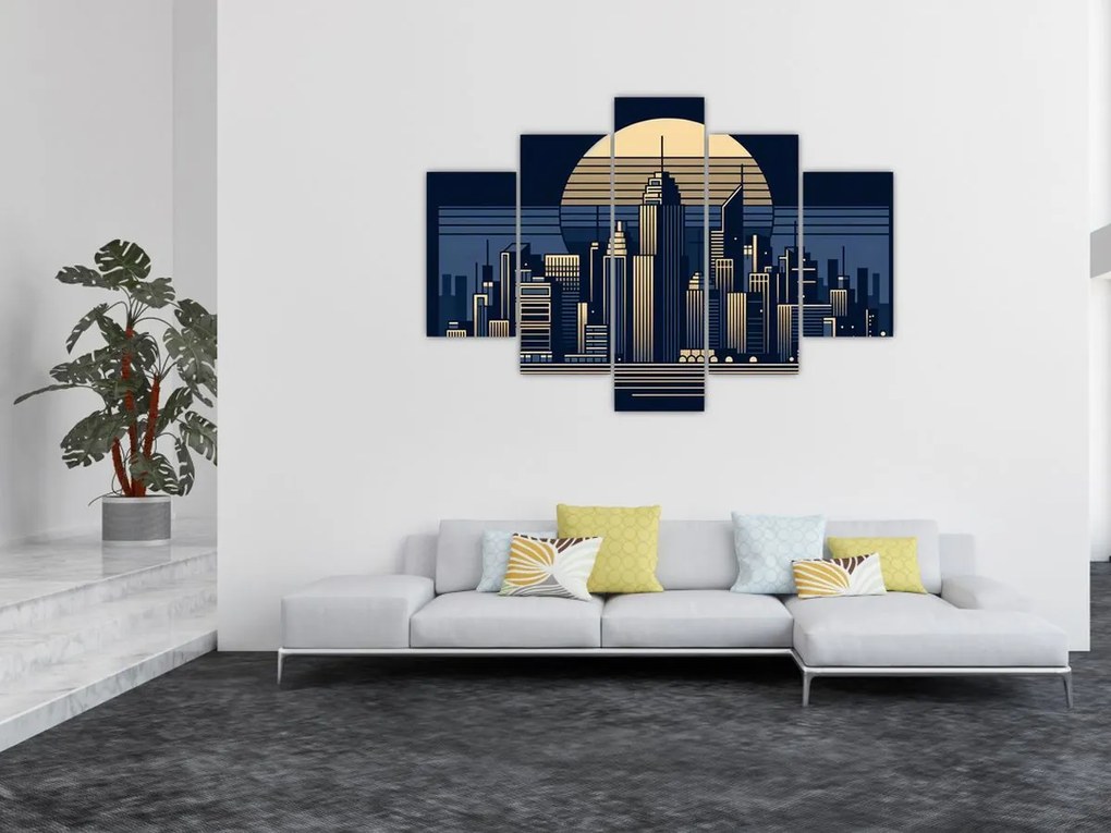 Kép – Geometrikus város (150x105 cm)