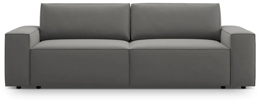 Világosszürke bársony kinyitható-tárolóhelyes kanapé 247 cm Jodie – Micadoni