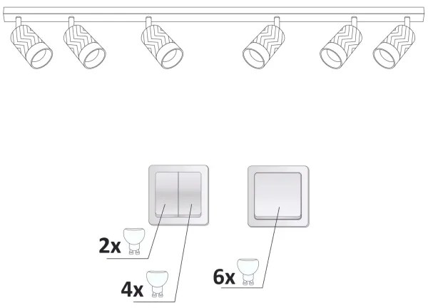 spotlámpa ARRAS 6xGU10/10W/230V fekete