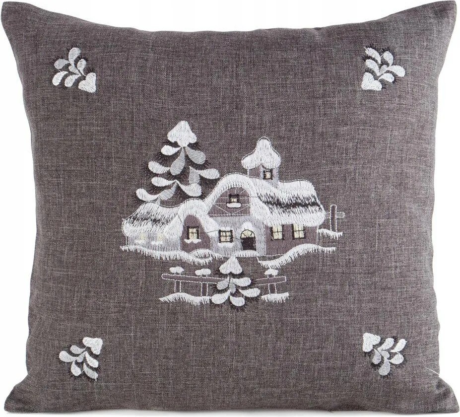 Karácsonyi díszpárnahuzat ajándék párnahuzat 246 45X45 cm házikó