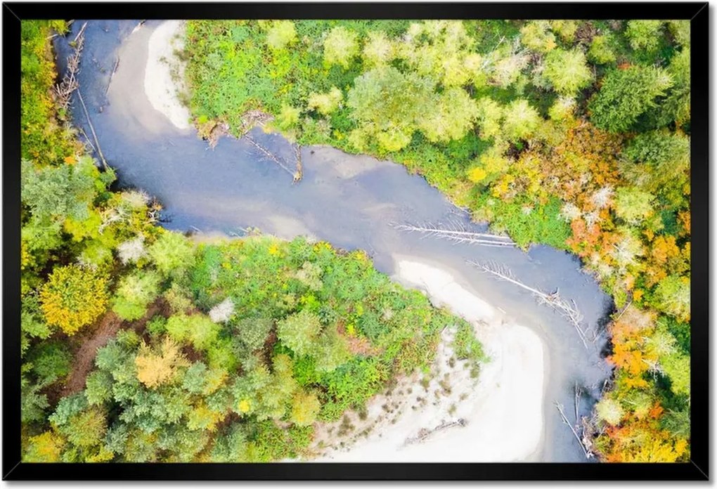 Poszter keretben 60x40 Forgó folyó Erdő Ősz
