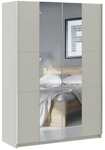 LUSE Gardrobeszekrény Beige Színben Tükörrel 150 cm