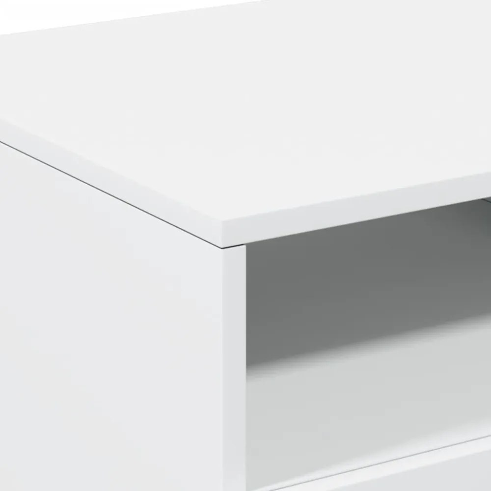fehér dohányzóasztal LED-lámpákkal 90x49x40 cm