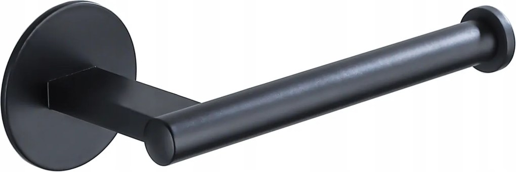 WC-papír tartó, fekete, öntapadós