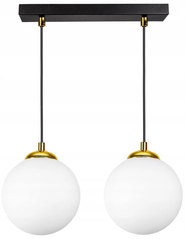 Glimex opál üveg gömb / golyó függőlámpa 2xE27 LISZ (GLIS0002)