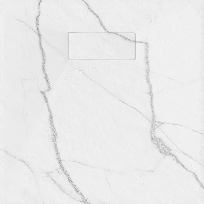 Mexen Hugo SMC négyzet alakú zuhanytálca 90 x 90 cm, fehér kő - 42159090