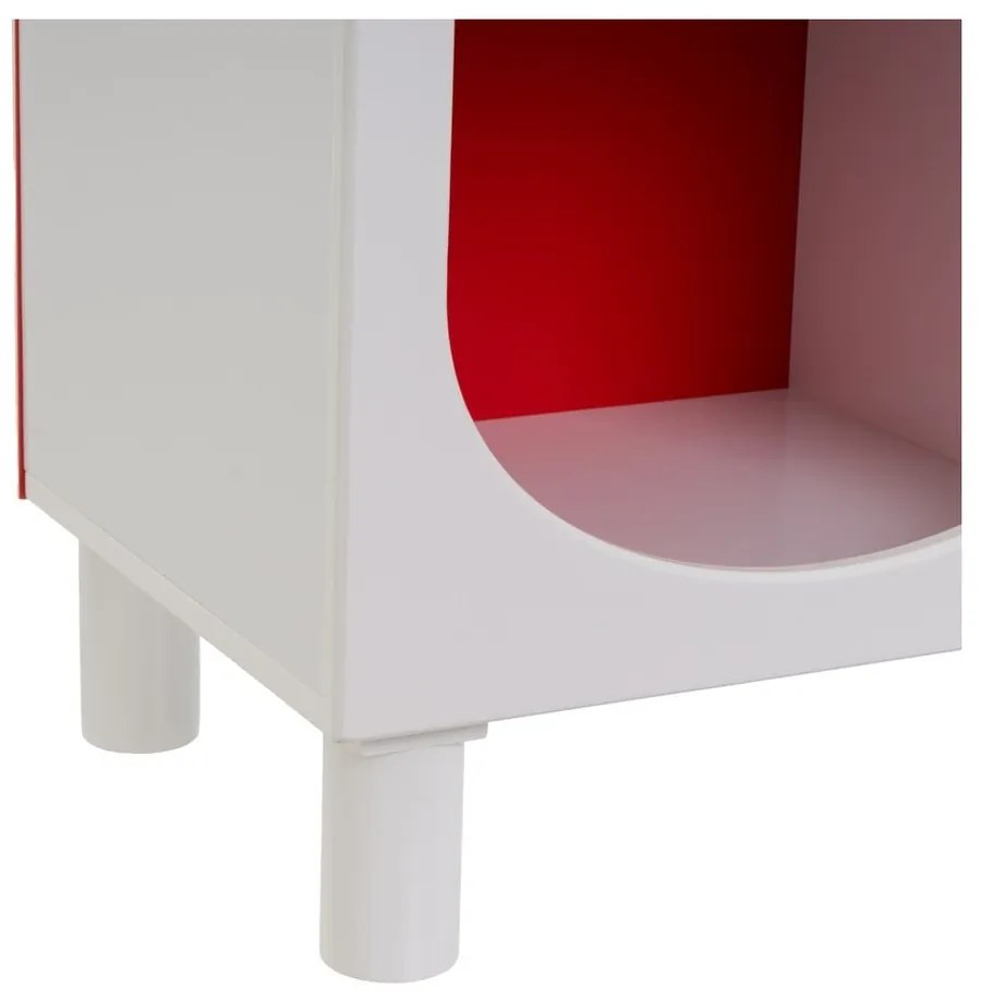 Piros-fehér könyvespolc 76x70 cm – Casa Selección