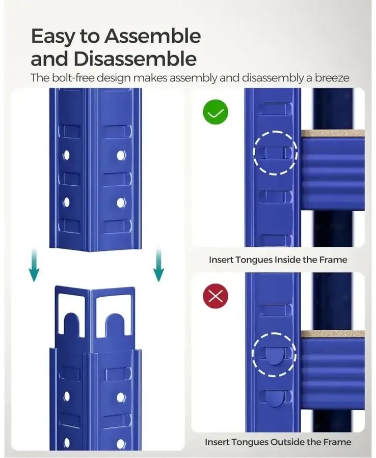 Acél polcrendszer 2 db-os, 180x90x40 cm, kék