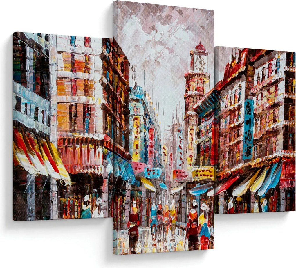Kép - Hong Kong, olajfestmény (90x60 cm)
