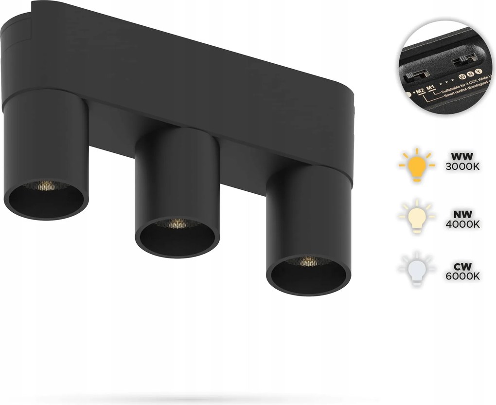 Spot reflektor 6W 3TM Slim Track FiberFLEX 24VDC 3CCT 3000K, 4000K, 6000K