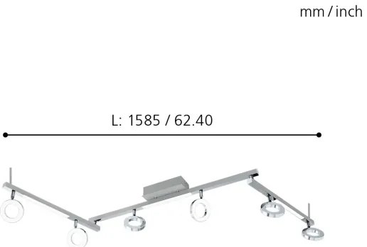Eglo 96183 - CARDILLIO 1 spotlámpa 6xLED/3,2W + 3xLED/3,3W/230V