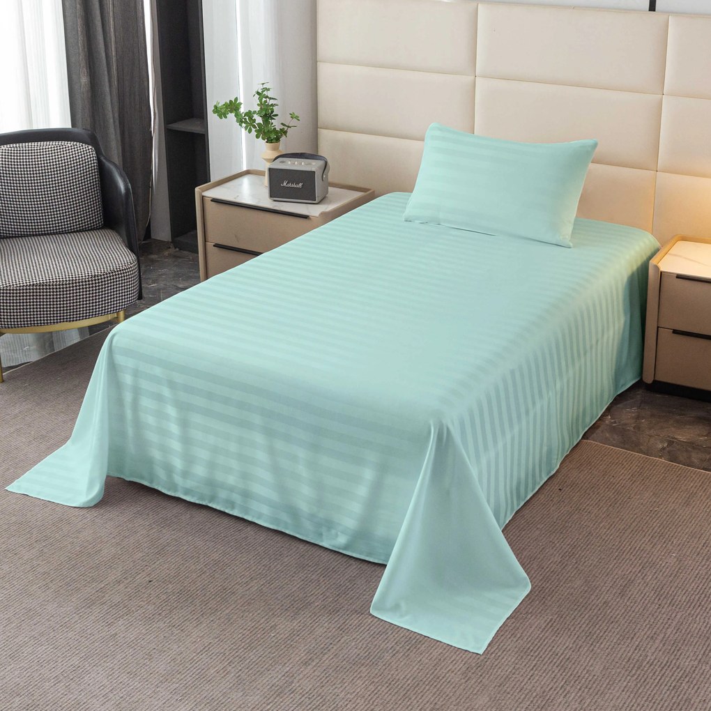 JASMINE mikroszálas szállodai ágyneműhuzat 140×240 cm és párnahuzat 50×70 cm, mentaszínű Rögzítés: Cipzár