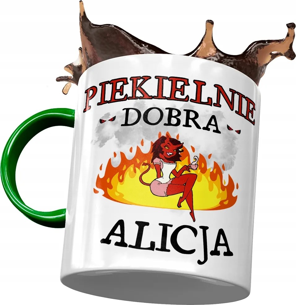 Zöld Bögre Alice Barátnőjének Nyomtatott Fotóval