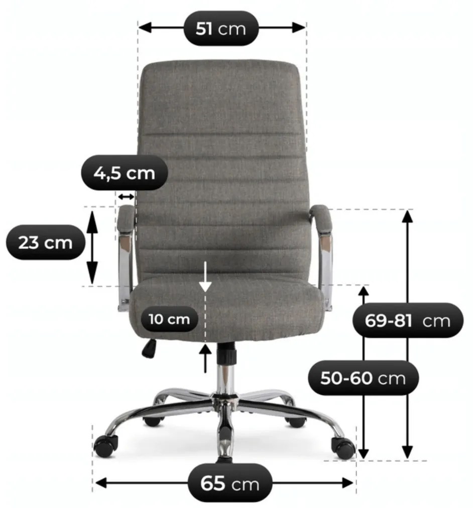 Fotel Obrotowy RENES Szary