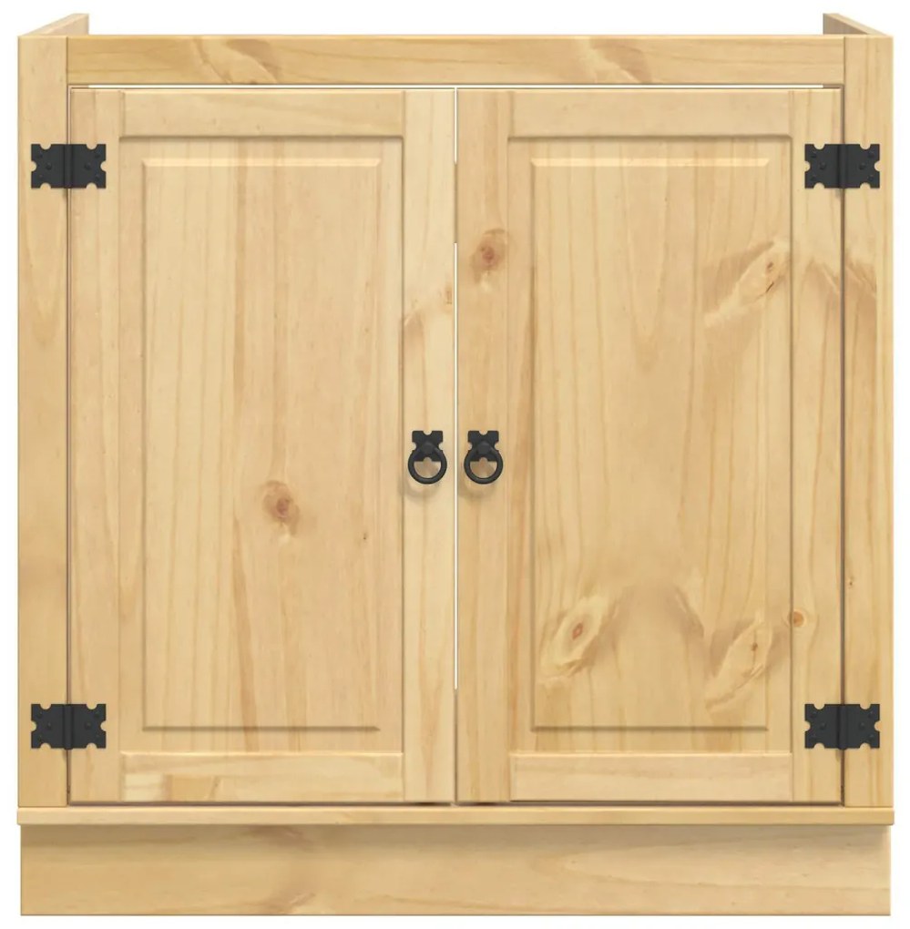 Cabinet tárolóval ajtóval Méz 80 x 46 x 81,5 cm Tömör fenyőfa