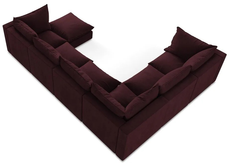 Borvörös sarokkanapé (bal oldali-U alakú) Manao – Makamii