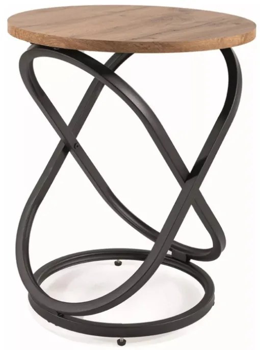 Eos E dohányzóasztal tölgy/fekete 45cm