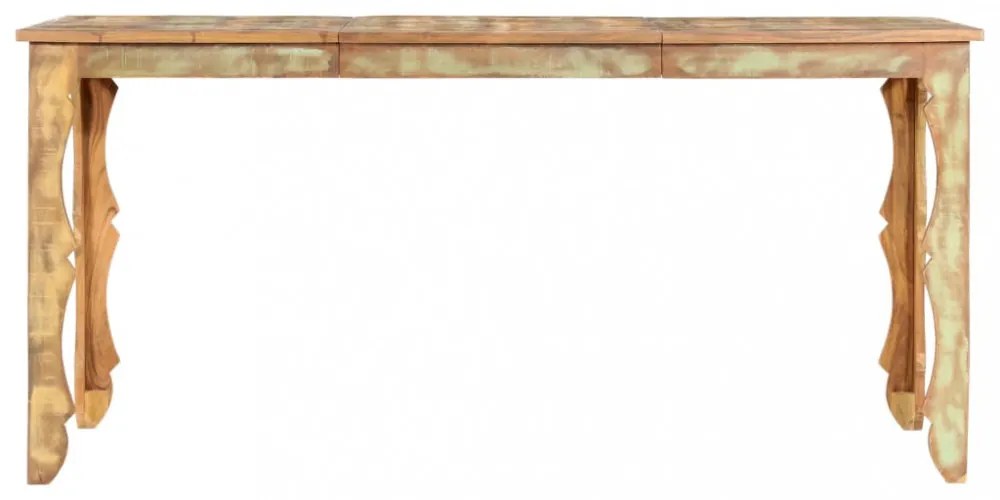 tömör újrahasznosított fa étkezőasztal 160 x 80 x 76 cm