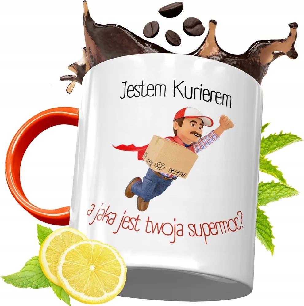 Narancssárga Bögre Futárnak Születésnapi Ajándék fényképes nyomtatással