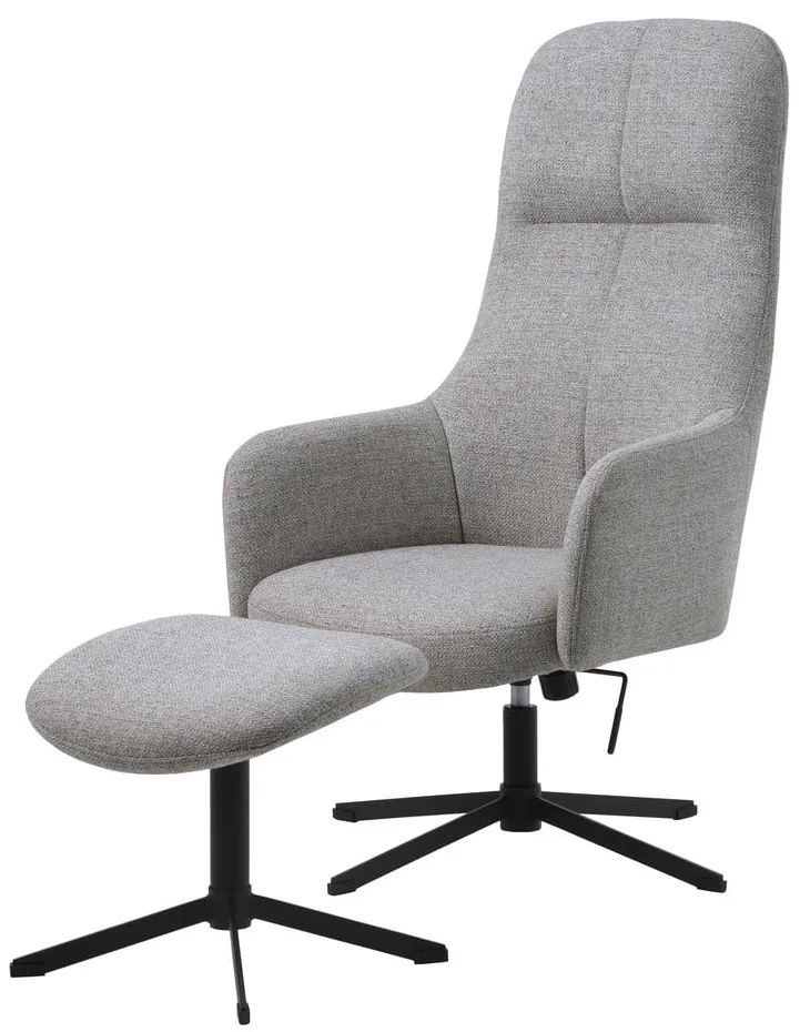 Világosszürke forgó relaxációs fotel Manning – Unique Furniture