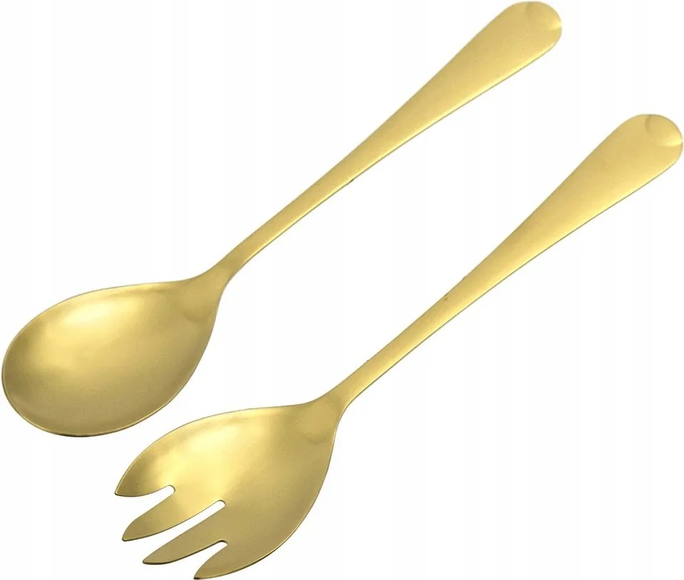 Saláta Evőeszköz Saláta Arany 25cm 2db Fém Szálcsiszolt Matt