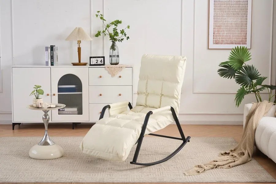 Hintaszék 5 fokozatban állítható,párnázott kivitelben, Fehér