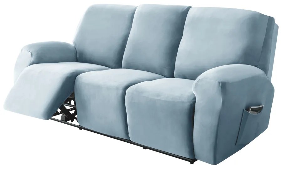 Relax Fotel Huzat (bársonyos, 3 üléses, égszínkék, rugalmas)
