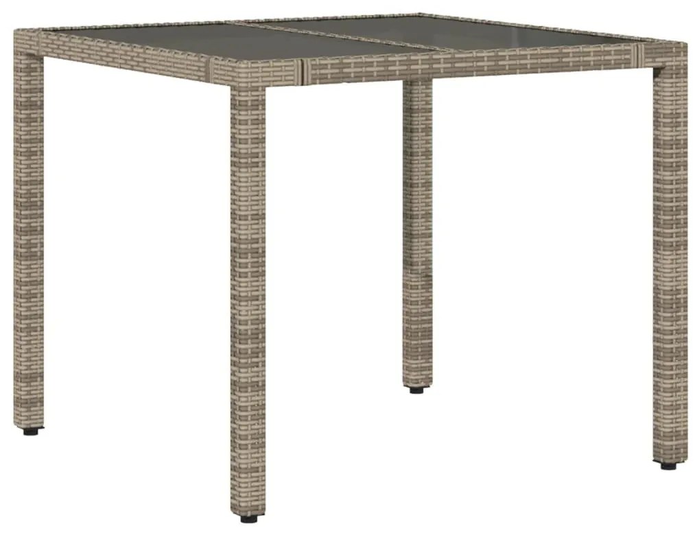5 részes szürke polyrattan kerti bisztrógarnitúra párnákkal