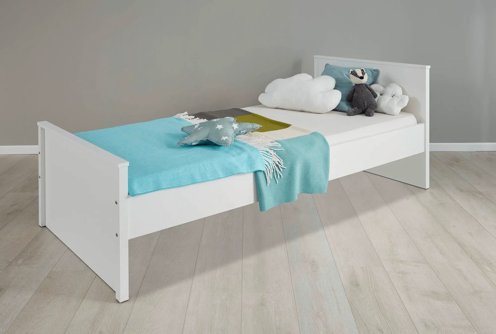 Ágy, fehér, 90x200, OLJE