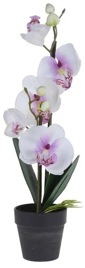 Orchidea virágtartóban fehér, 38 cm