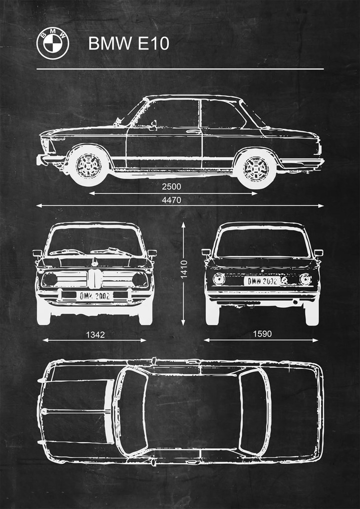 Poszter Bmw E10 Retro Patent Poster