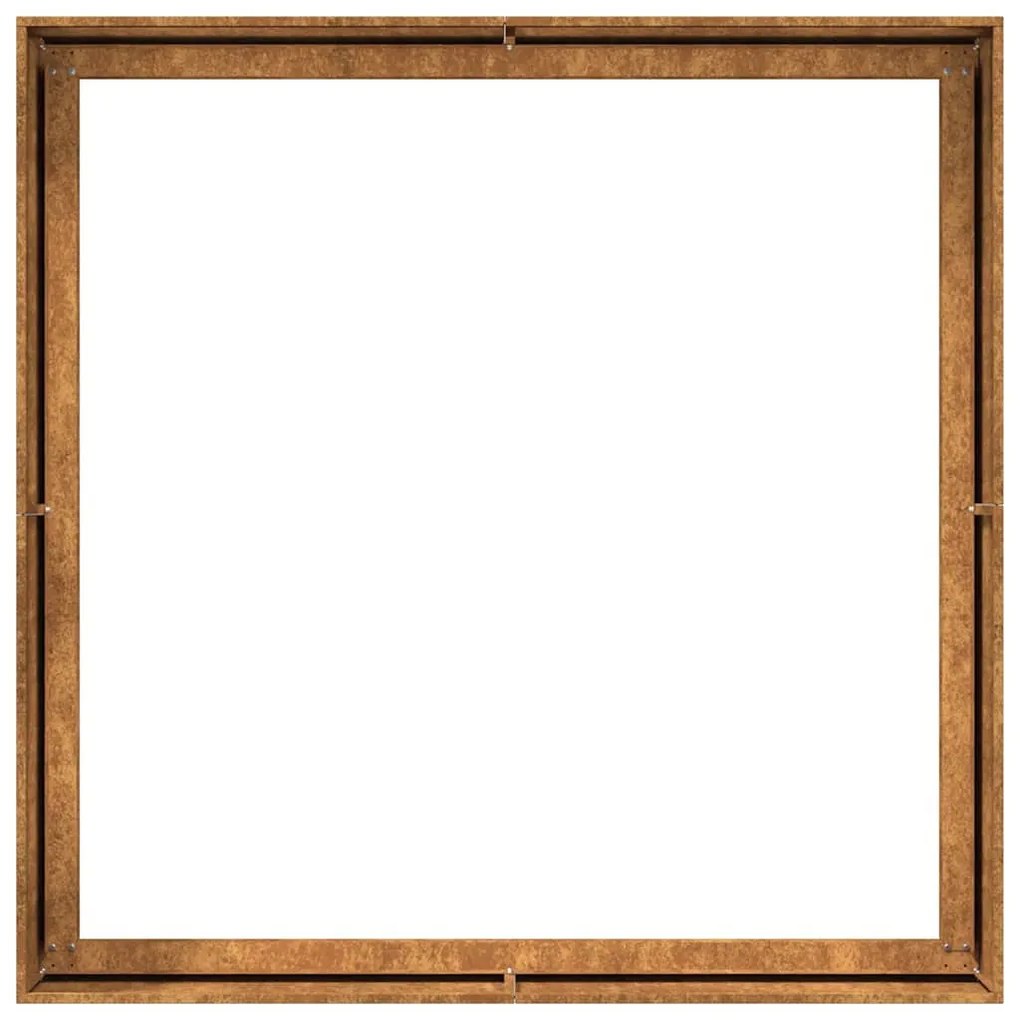 ültető rozsdás 100x100x40 cm időjárásálló acélból