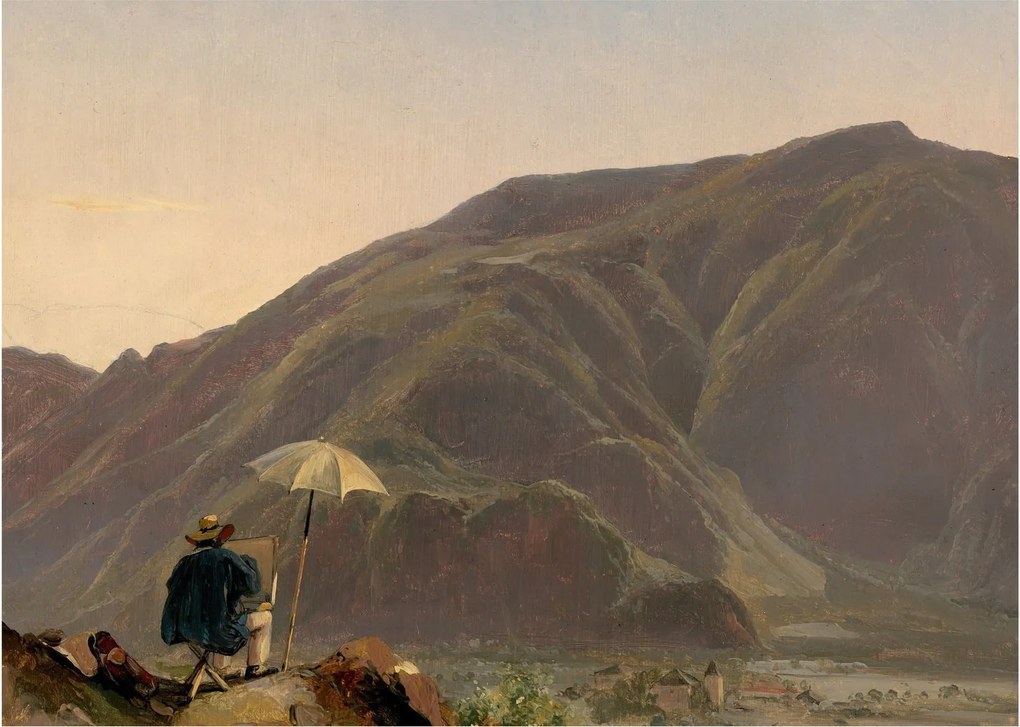 Kép - Jules Coignet, View of Bozen with a Painter, reprodukciók (70x50 cm)