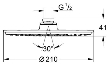 GROHE 28368000 - Zuhanyfej RAINSHOWER COSMOPOLITAN O 210 mm fényes króm