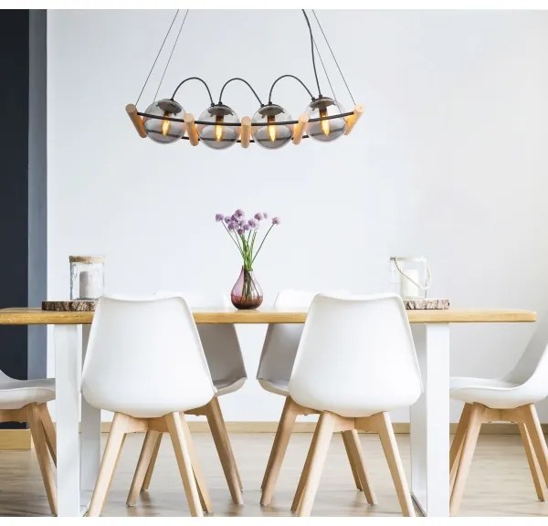 Globo 15883-4H - Csillár zsinóron LEONA 4xE14/15W/230V