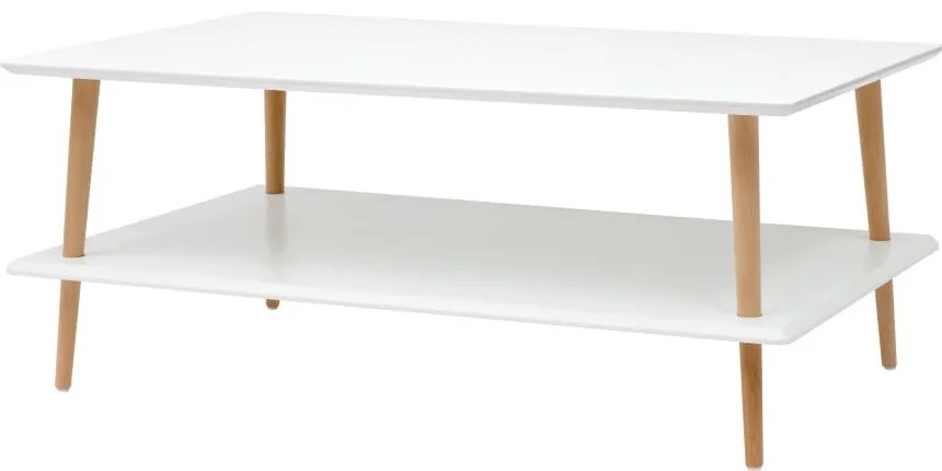 KORO fehér dohányzóasztal alsó polccal - Ragaba