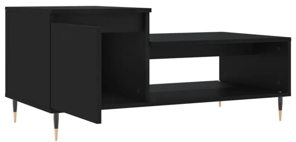 fekete szerelt fa dohányzóasztal 100 x 50 x 45 cm