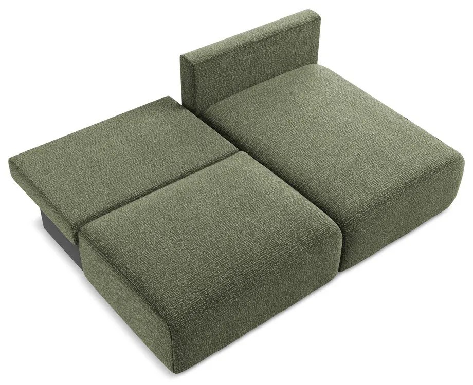 Zöld kinyitható-tárolóhelyes sarokkanapé (jobb oldali) Kalena – Makamii