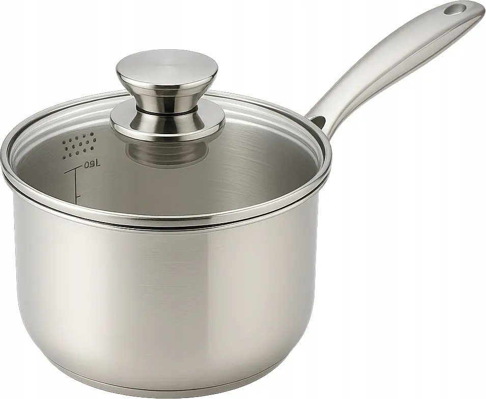 Acél Serpenyő Fedővel A Konyhai Lecsepegtetéshez 1,8 L
