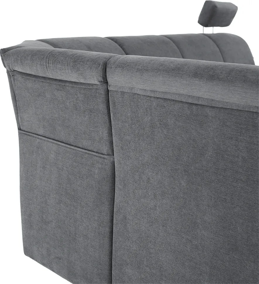 Kinyitható ülőgarnitúra, szürke szövet, balos, SANTIAGO