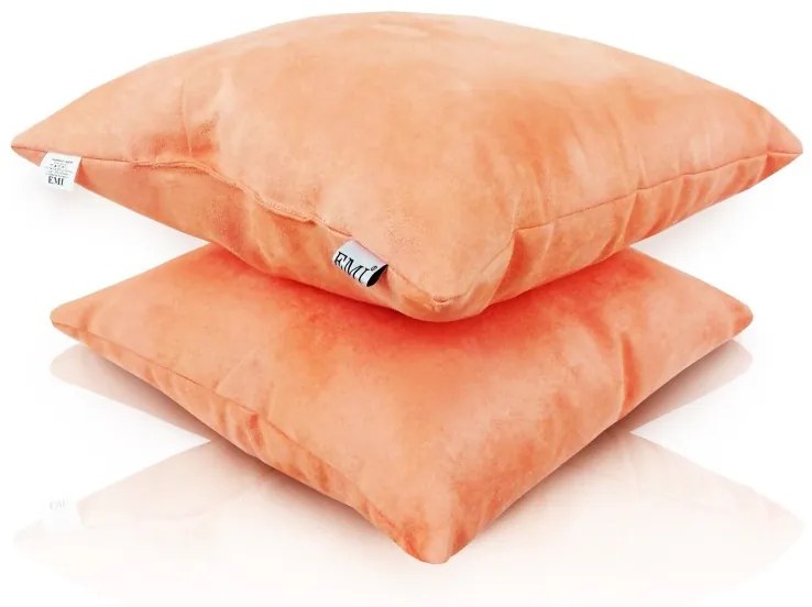 EMI barackszínű velúr díszpárna, Párna 50x50 cm