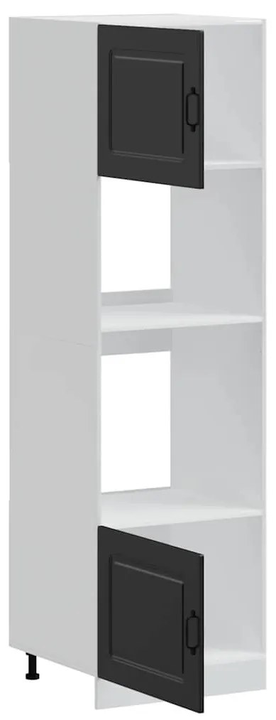 Kalmar 2 db fekete színű szerelt fa sütőszekrények