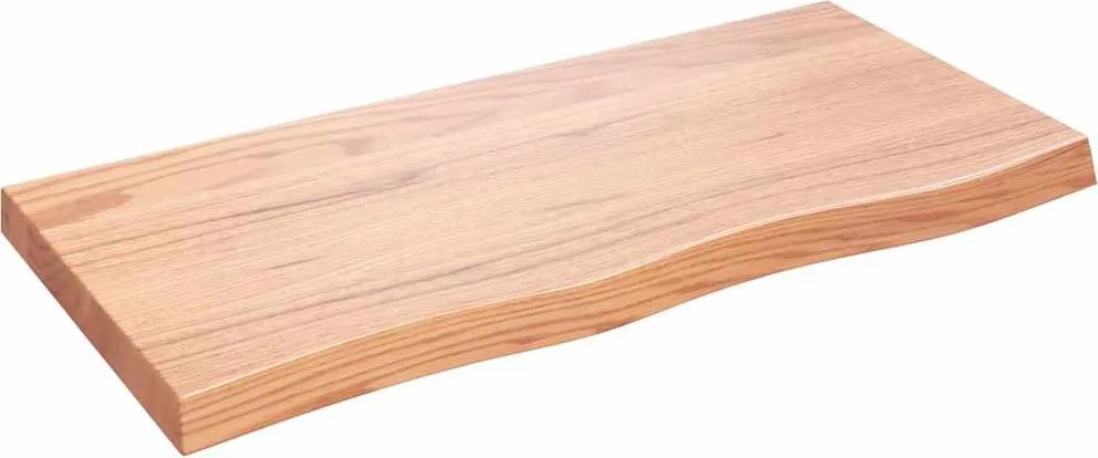 vidaXL világosbarna kezelt tömör tölgyfa fali polc 100x50x(2-6) cm