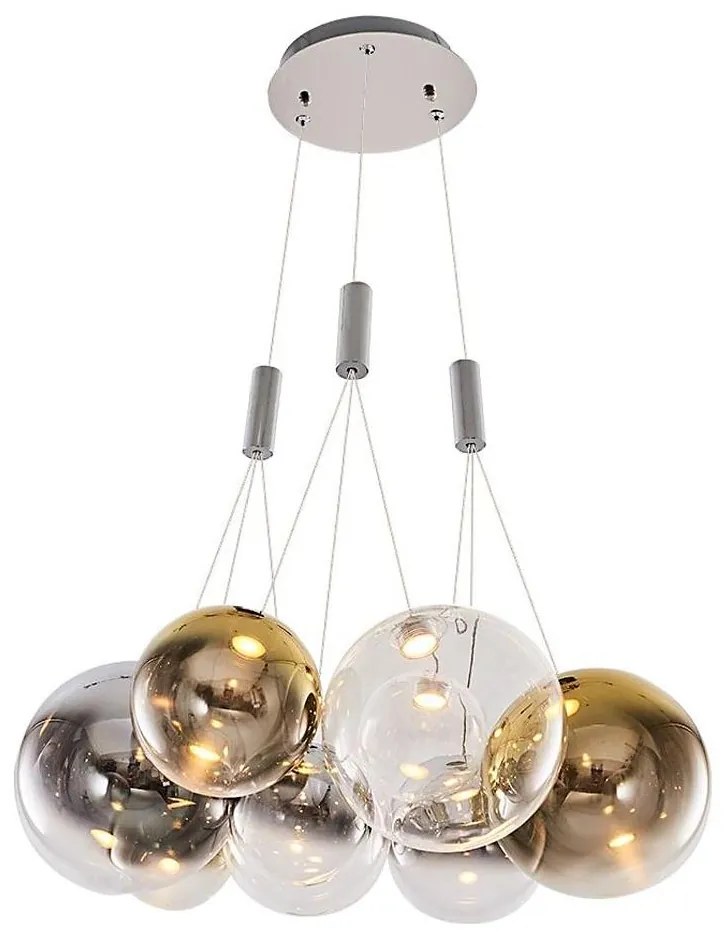 LED csillár drótkábelen ENNA 9xG9/5W/230V 3000K füstszínű/arany