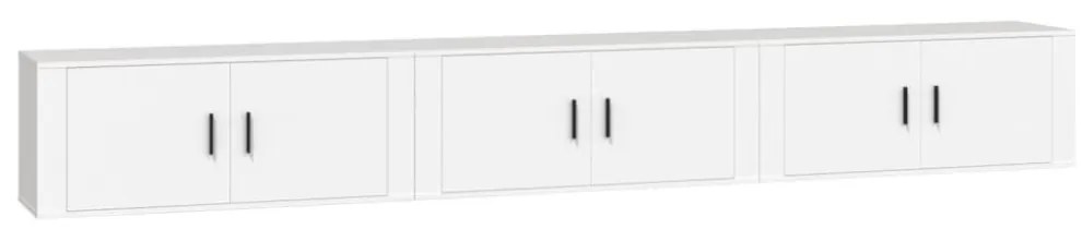 3 db fehér falra szerelhető TV-szekrény 100 x 34,5 x 40 cm
