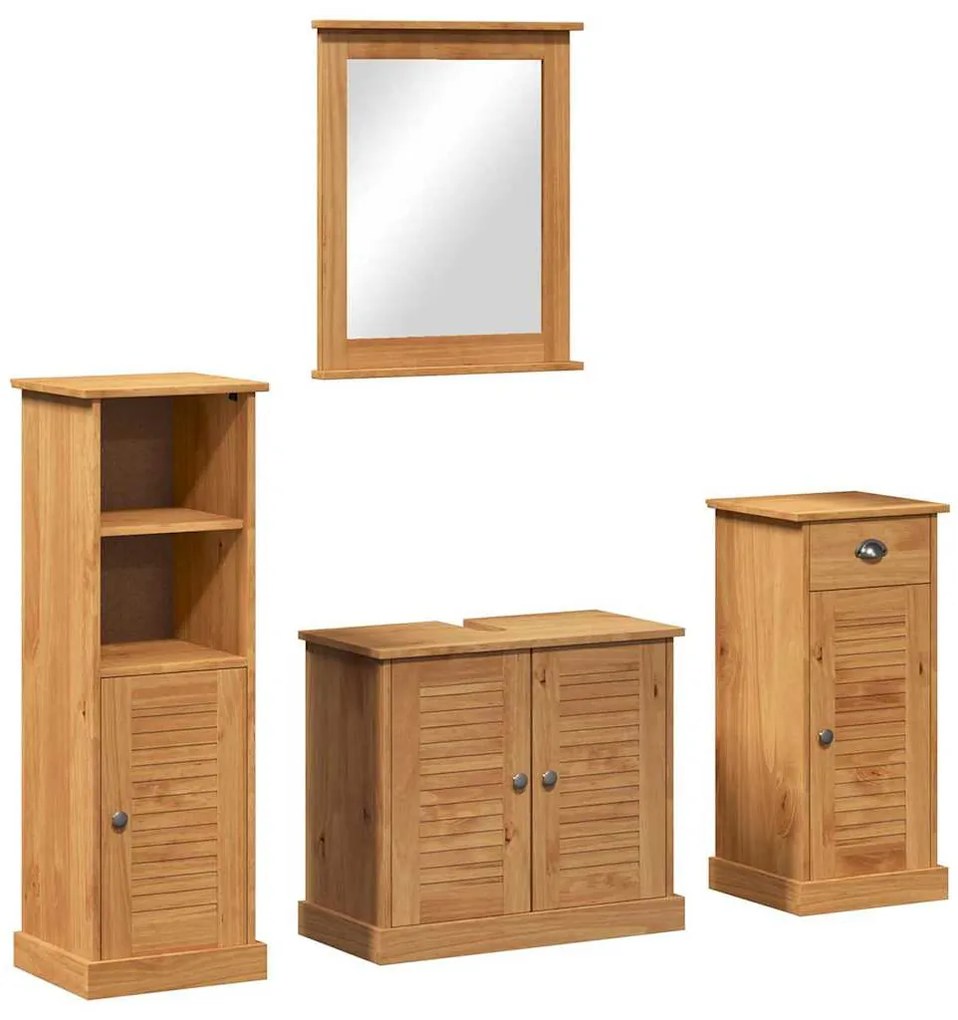 Fürdőszoba bútor szett VIGO 4 pcs mézbarna 37 x 34 x 110 cm
